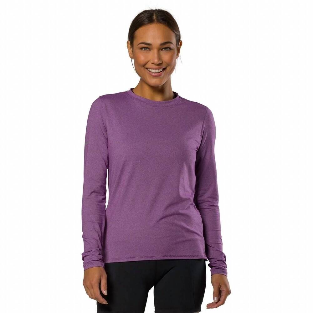 NEW NATHAN SPORTS women's dash long sleeve tee in plum stripe